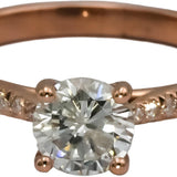 14k Rose Gold Diamond Engagement Ring 1.0CT w/ 0.75CT Center Size 7
