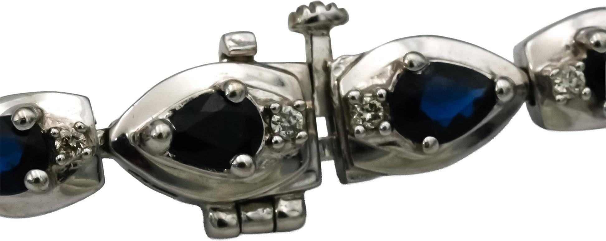 14k White Gold Diamond and Sapphire Formal Necklace 9.75CT