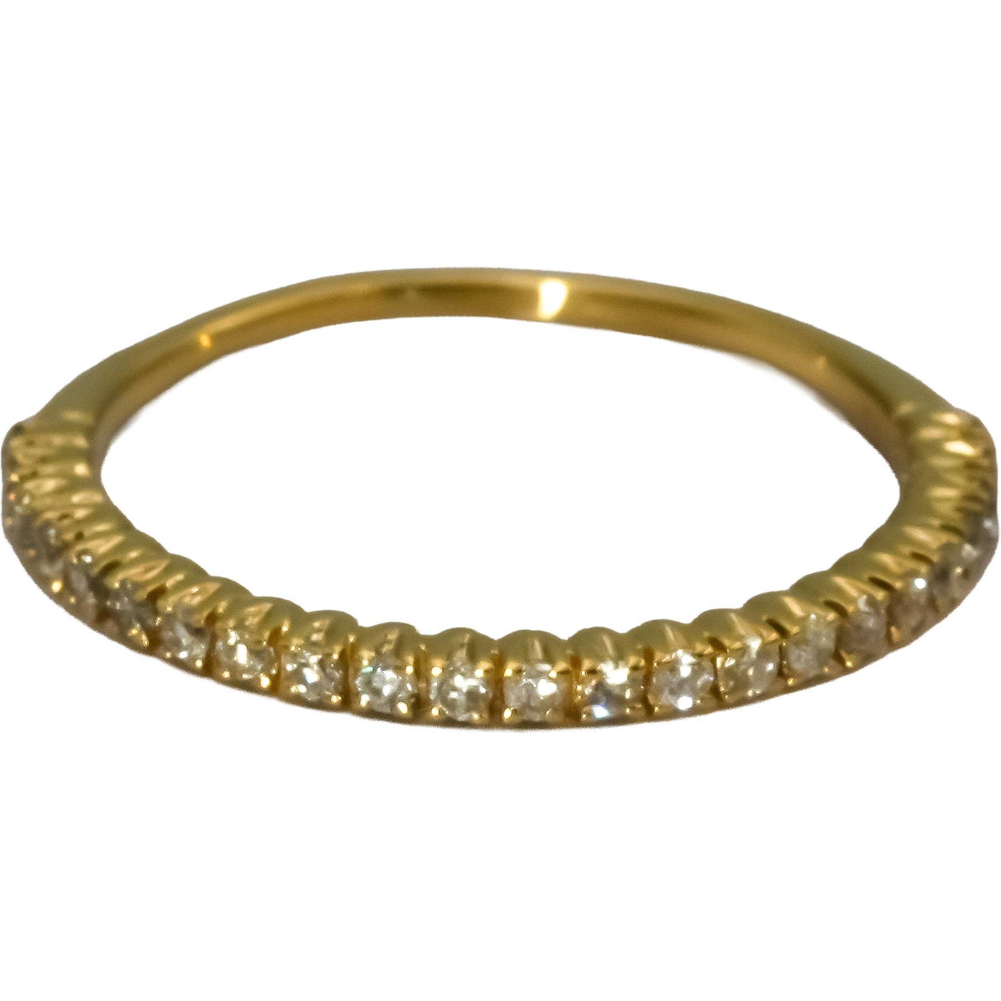 14k Yellow Gold VS Round Diamond Half Eternity Band Ring 0.25CT Size 6.75