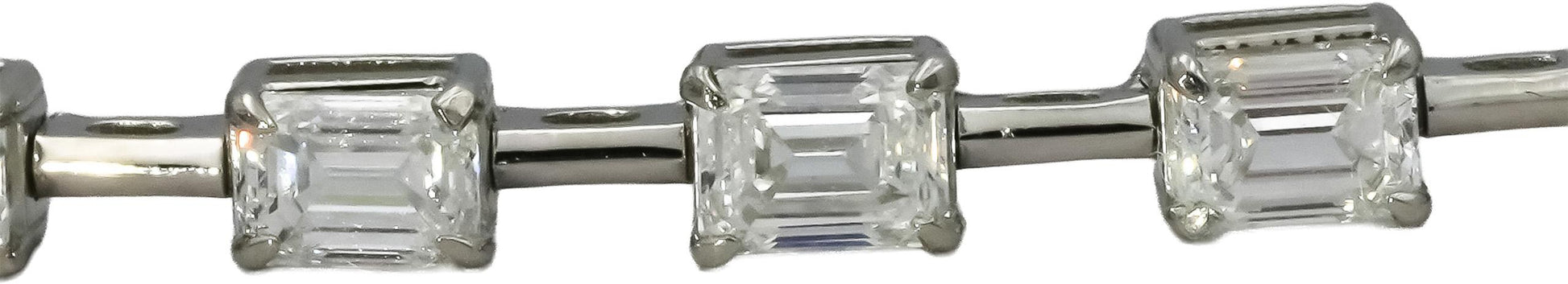 Platinum VS Emerald Cut Diamond Line Bracelet 5.46CT