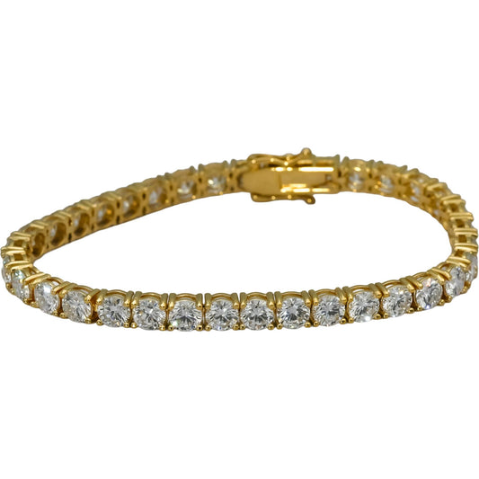 14k Yellow Gold VS Round Lab-Grown Diamond Tennis Bracelet 15.21CT