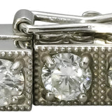 Vintage Platinum VS Diamond Tennis Bracelet w/ Scroll Etching Sides 6.67CT