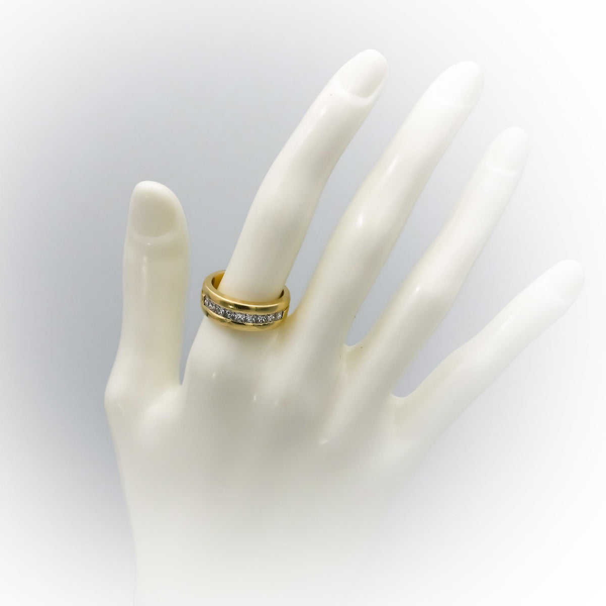14k Yellow Gold VS Princess Cut Channel Set Diamond Band Ring 1.0CT Size 7