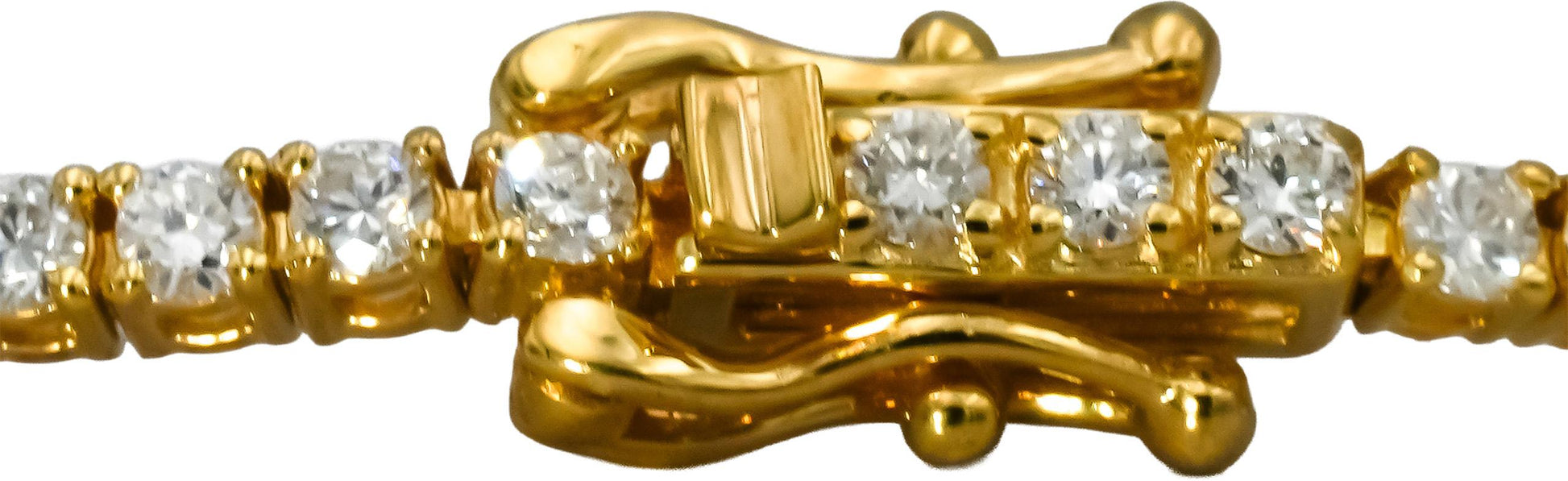 14k Yellow Gold VS Round Diamond Tennis Bracelet 1.78CT