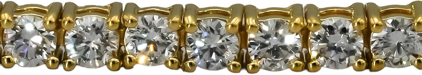 14k Yellow Gold VS Round Lab-Grown Diamond Tennis Bracelet 3.51CT