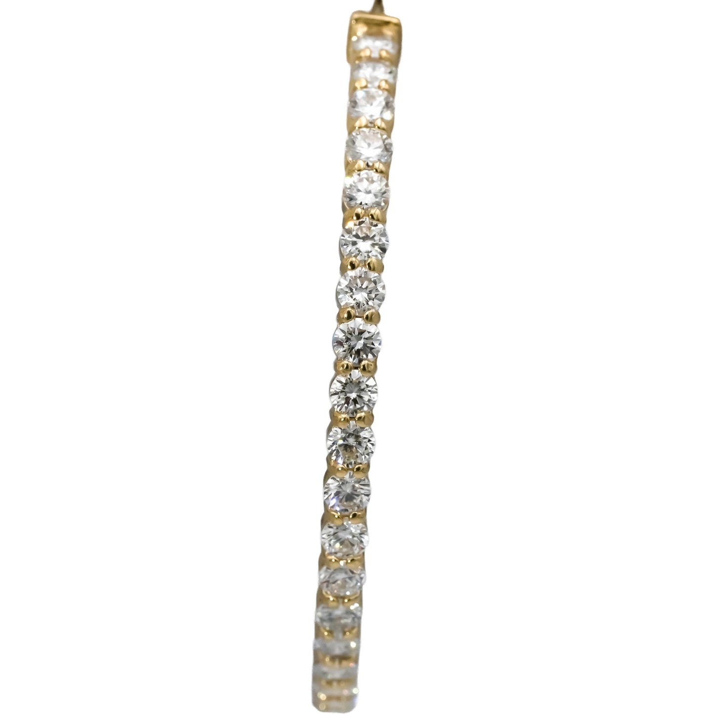 14k Yellow Gold Round Lab-Grown Diamond Inside Out Hoop Earrings 5.63CT