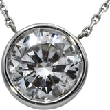 14k White Gold VS Round Lab-Grown Diamond Solitaire Pendant Necklace 2.50CT