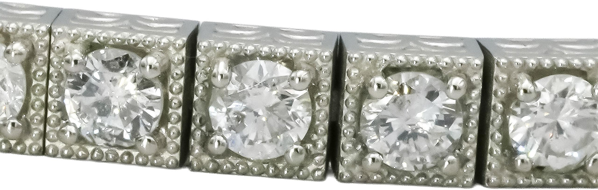 Platinum Round Natural Diamond Fancy Link Bracelet 4.65CT