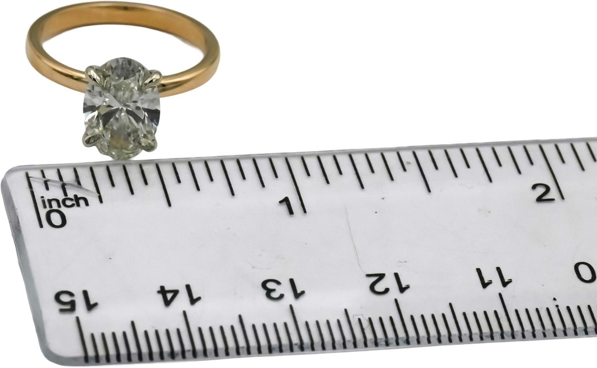 IGI 14k Yellow Gold VS1/G Oval Lab-Grown Diamond Solitaire Ring 2.38CT Size 5.75