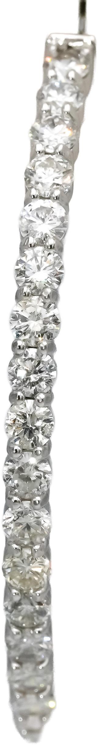 14k White Gold Round Natural Diamond Inside Out Hoop Earrings 6.35CT