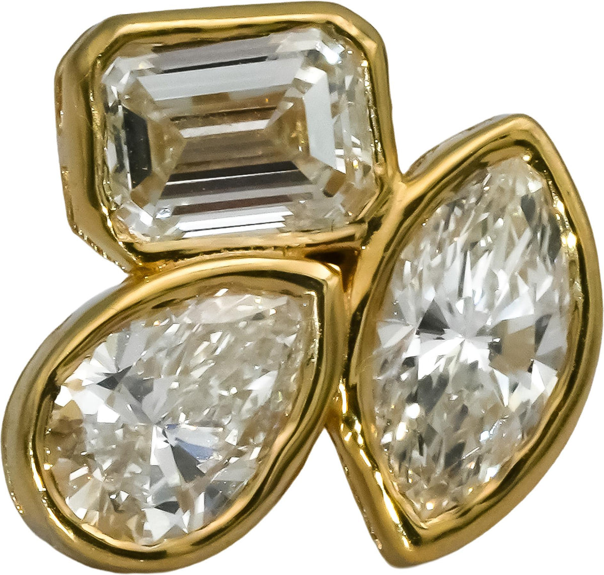 14k Yellow Gold VS Mixed Cut Lab-Grown Diamond Stud Earrings 2.93CT