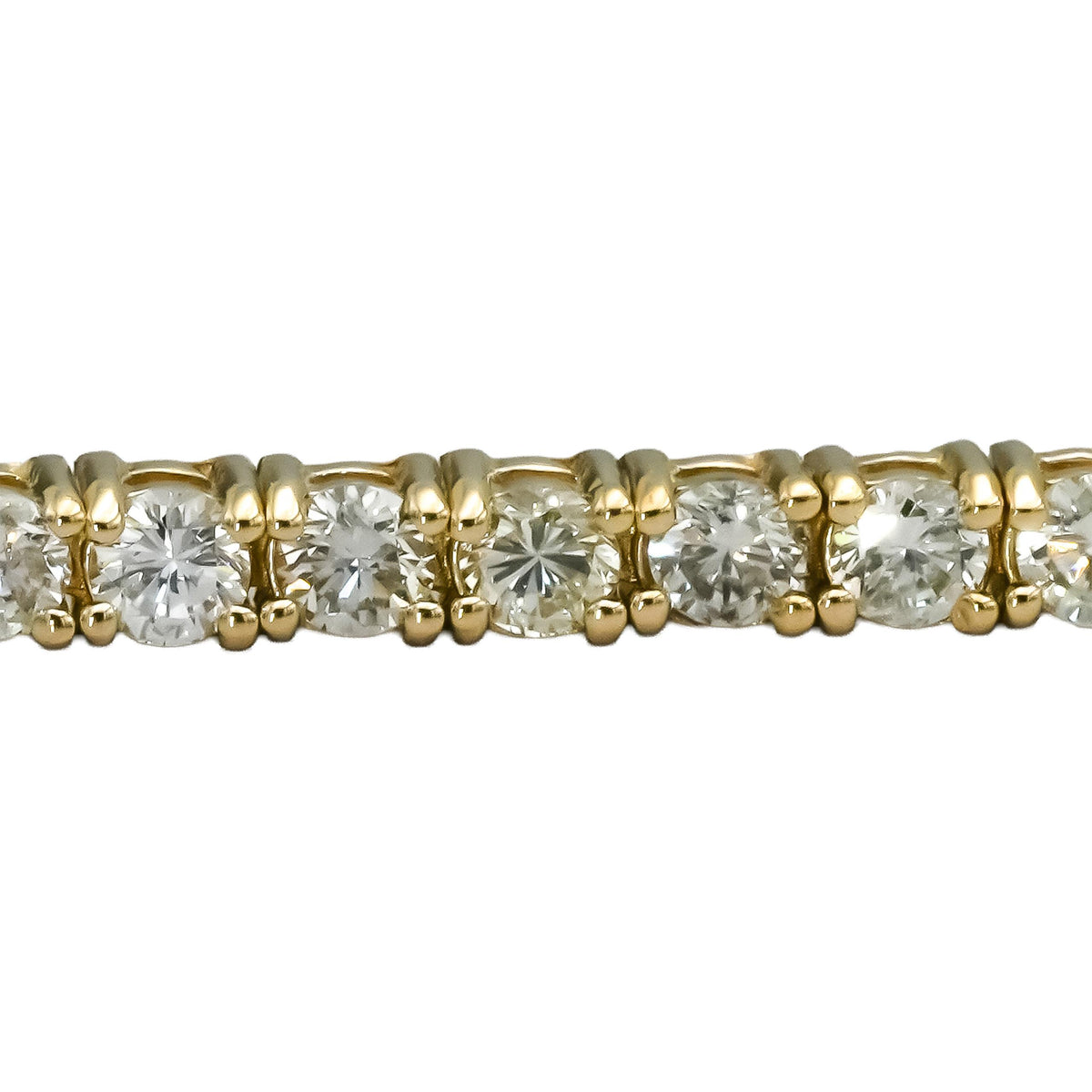 14k Yellow Gold Round Natural Diamond Tennis Bracelet 3.15CT