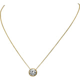 14k Yellow Gold VS Round Lab-Grown Diamond Solitaire Pendant Necklace 2.51CT