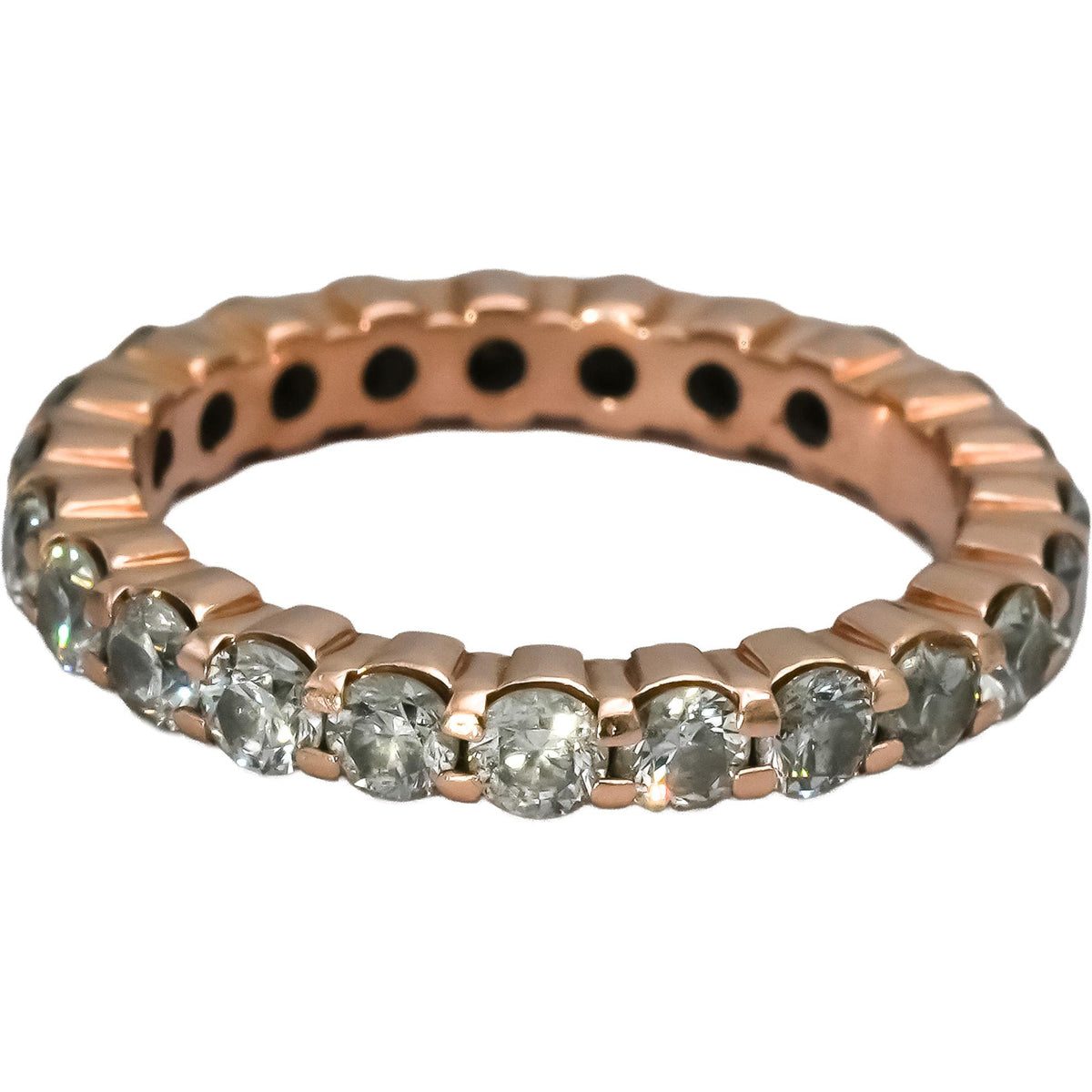 14k Rose Gold Round Diamond Eternity Band Ring 2.50CT Size 8