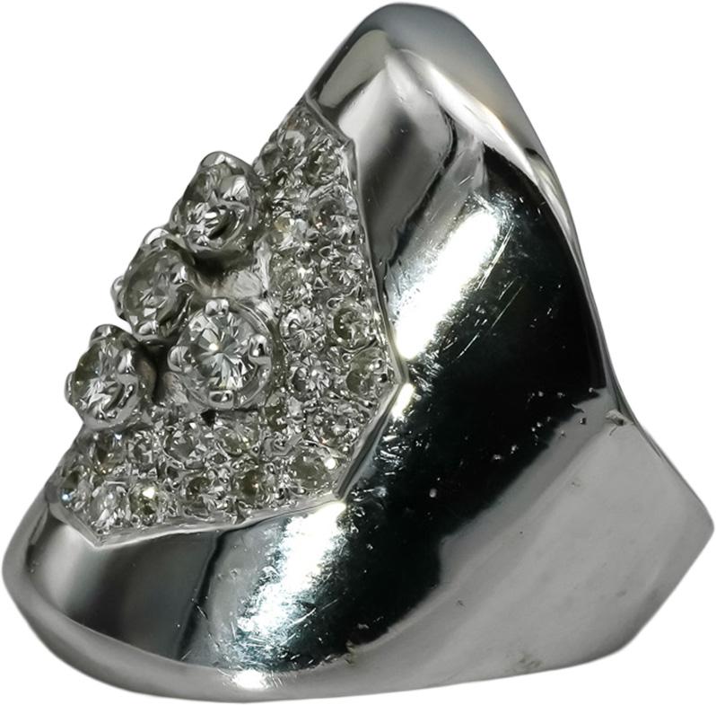 14k White Gold VS Round Diamond Cluster Cocktail Ring 1.25CT Size 6.5