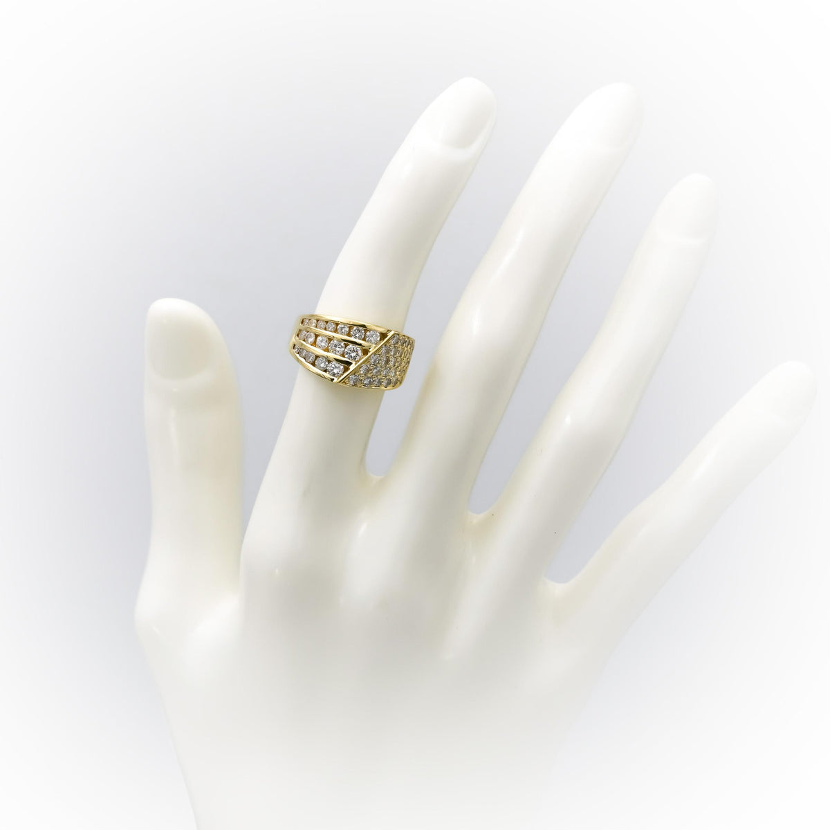18k Yellow Gold VS Round Diamond Ring 1.40CT Size 5.25
