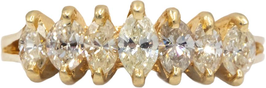 14k Yellow Gold 0.80CT VS Marquise Cut Diamond Band Ring Size 6