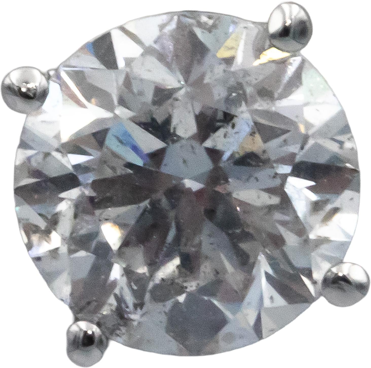 Diamond 14k White Gold Jewelry Round Cut Stud Earrings 4.04CT