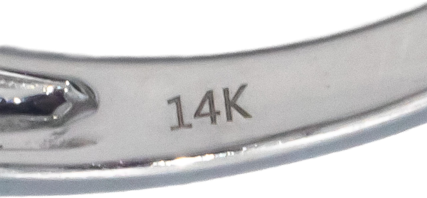 14k White Gold 0.75CT Diamond Cluster Halo Engagement Ring Size 7