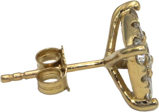 10k Yellow Gold Round Diamond Cluster Square Stud Earrings 1.50CT