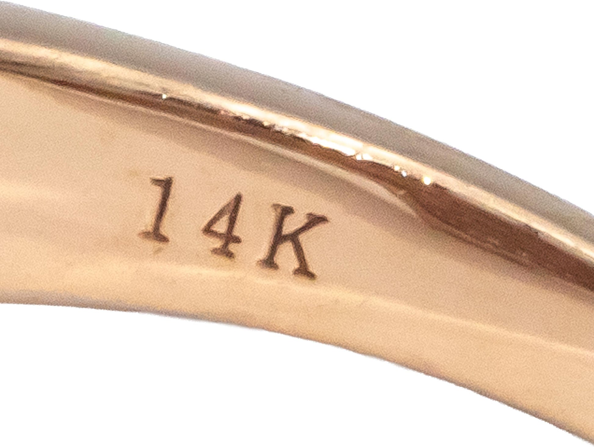 14k Rose Gold White and Brown Round Diamond Crossover Ring 0.30CT Size 7