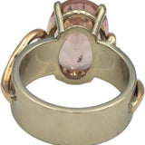 14k White & Rose Gold Pink Tourmaline Floral Ring 6.0CT Size 6