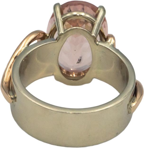 14k White & Rose Gold Pink Tourmaline Floral Ring 6.0CT Size 6