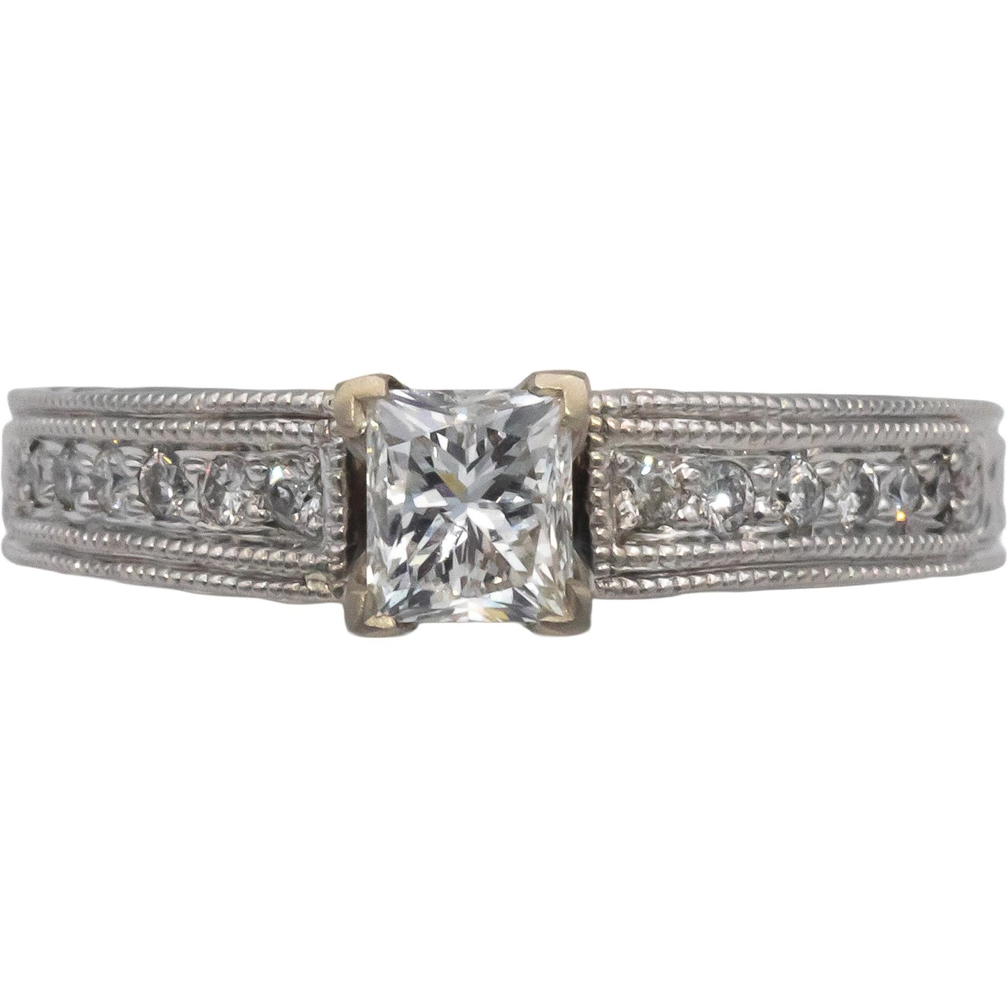 14k White Gold Diamond Engagement Ring 1.25CT w/ 1.0CT Center Size 9.25