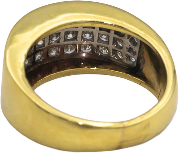 18k Gold & Platinum 0.60CT Round Cut Diamond Cluster Band Ring Size 5