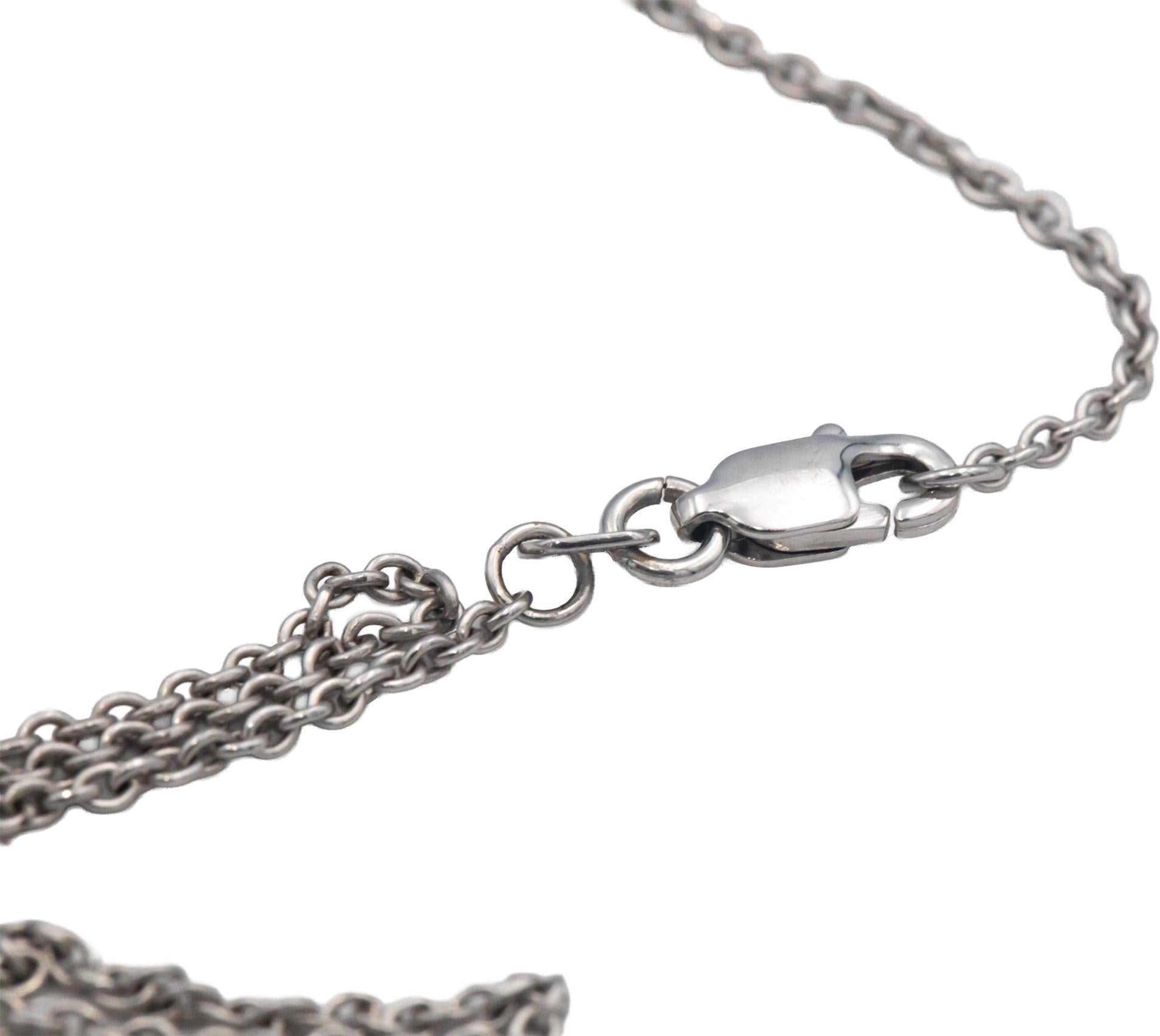 Custom Rare 18k White Gold VS Diamond Abstract Pendant Necklace 0.42CT