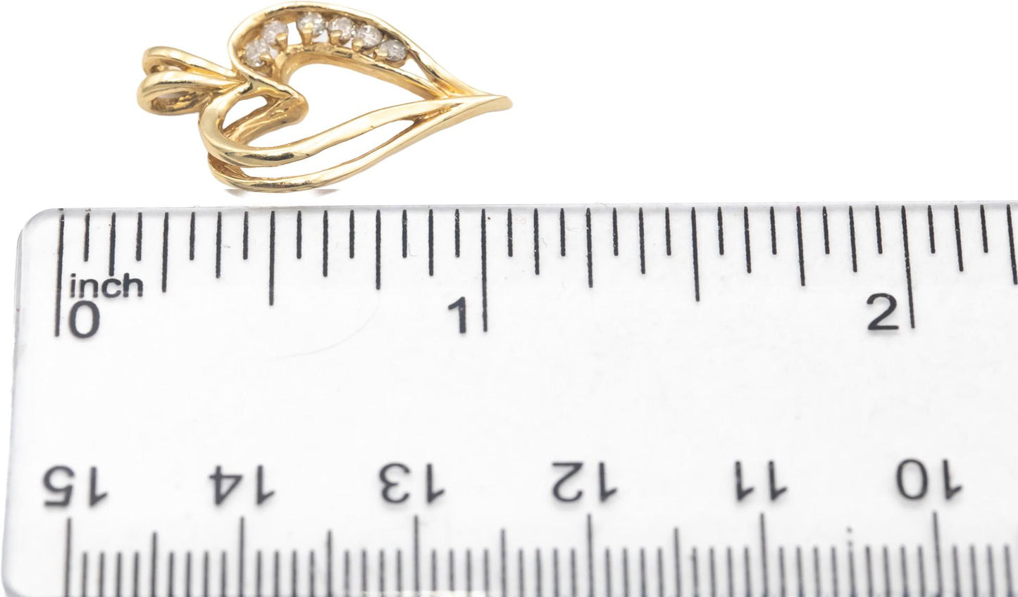 14k Yellow Gold Jewelry 0.15CT Round Cut Diamond Heart Pendant