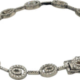 18k White Gold Jewelry Round Diamond Oval Link Bracelet 2.25CT