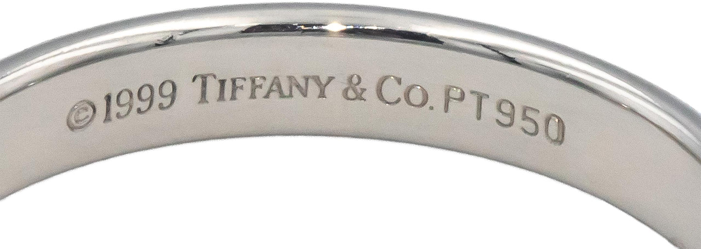 TIFFANY & CO. Platinum Jewelry 3.0mm Wide Band Ring Size 7