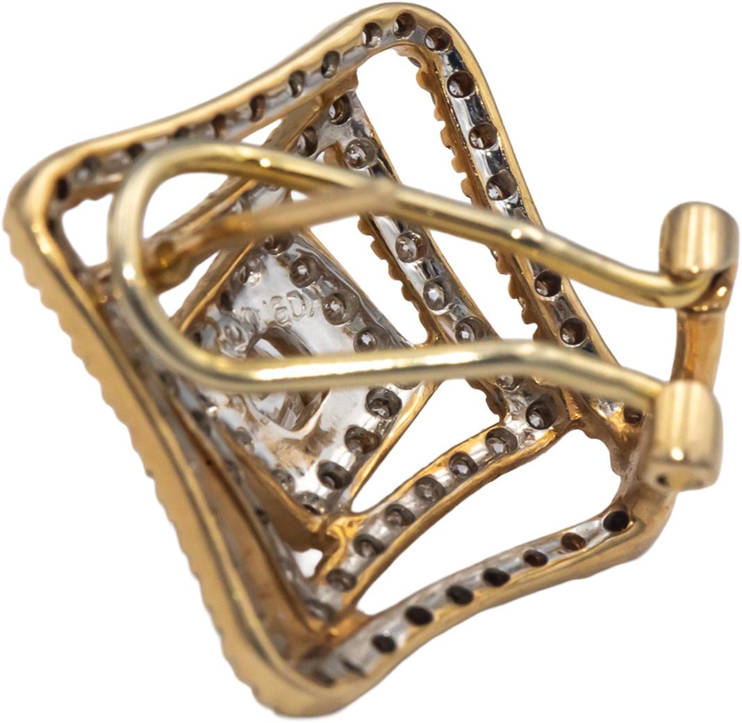 14k Yellow Gold Jewelry 1.50CT Diamond Earrings w/ 0.60CTW Princess Centers
