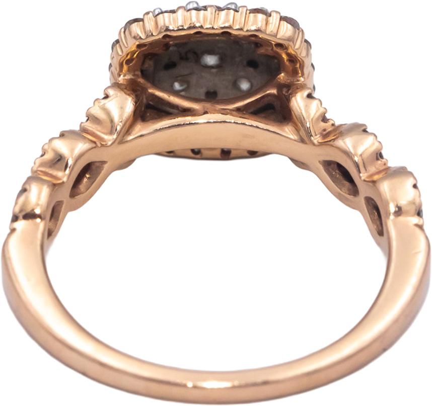 14k Rose Gold 0.50CT Round Cut Diamond Cluster Halo Ring Size 6.75