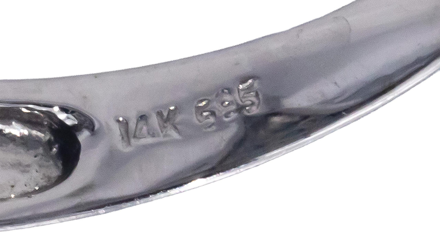 14k White Gold Diamond and Blue Sapphire Checkerboard Ring 1.08CT Size 7.25