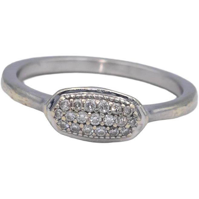 Designer 14k White Gold 0.15CT Round Cut Diamond Ring Size 8