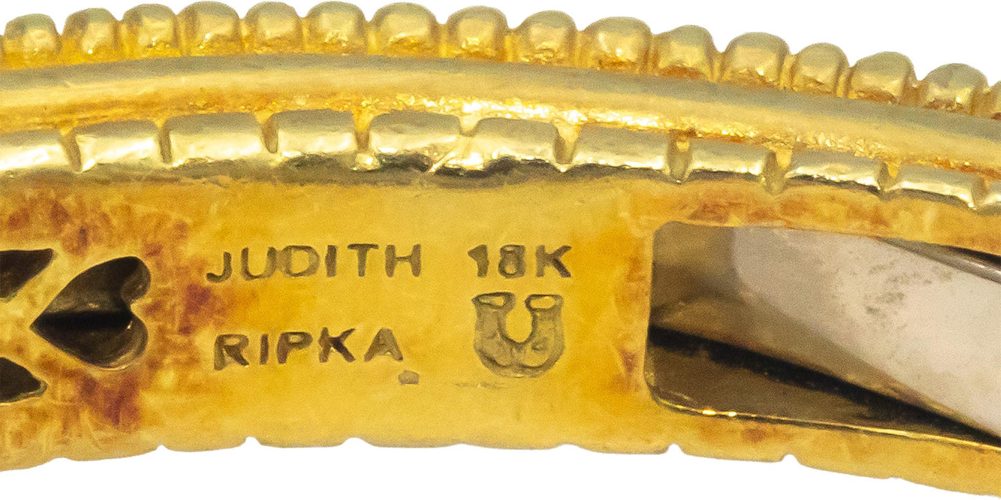 JUDITH RIPKA 18k Yellow Gold 10.18CT Diamond and Quartz Cuff Bracelet