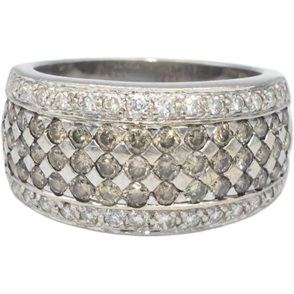 LE VIAN 14k White Gold Round Diamond Ring 1.50CT Size 6.75 $4200 Retail