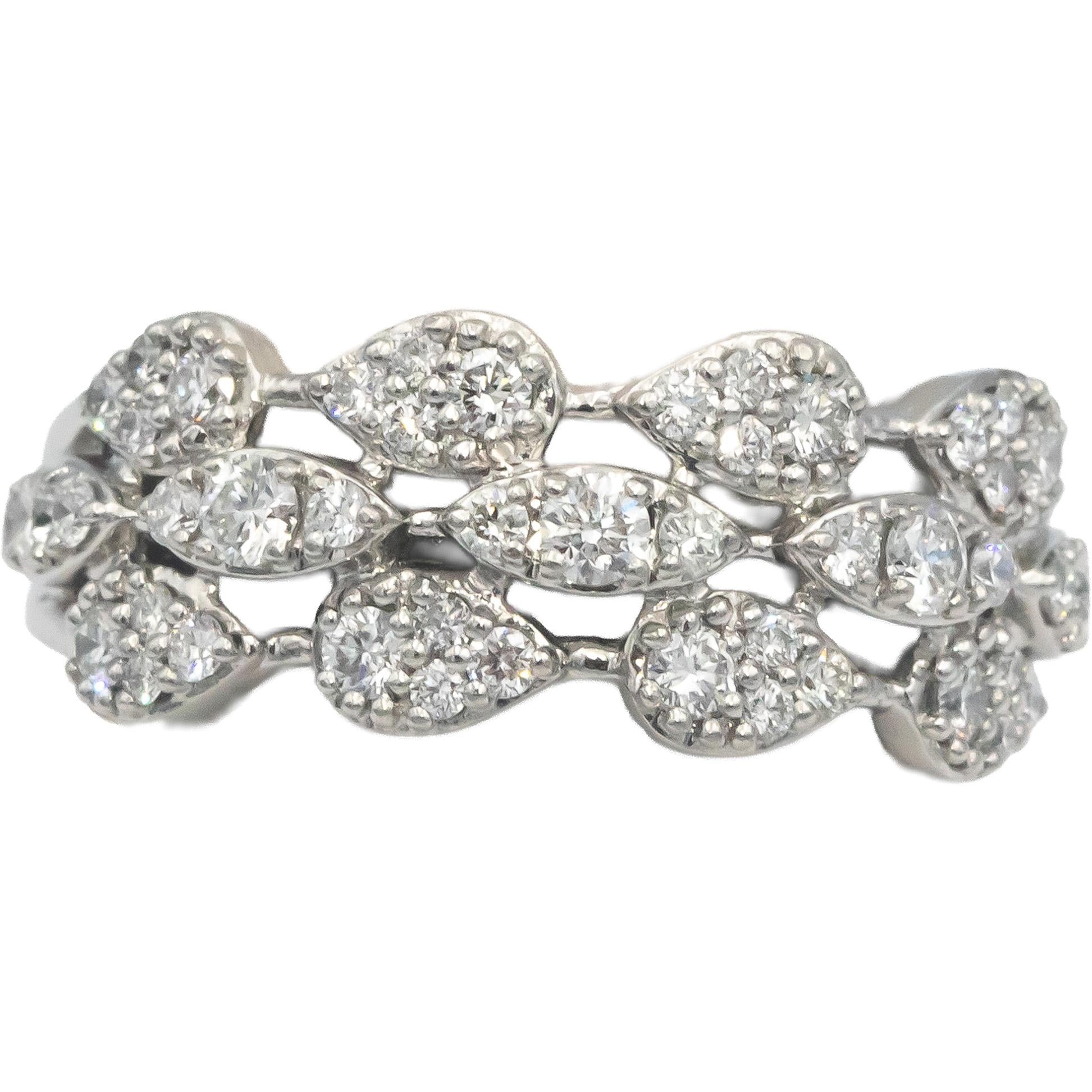 LE VIAN Platinum Round Diamond Ring 0.60CT Size 6.5 - $4800 Retail Value