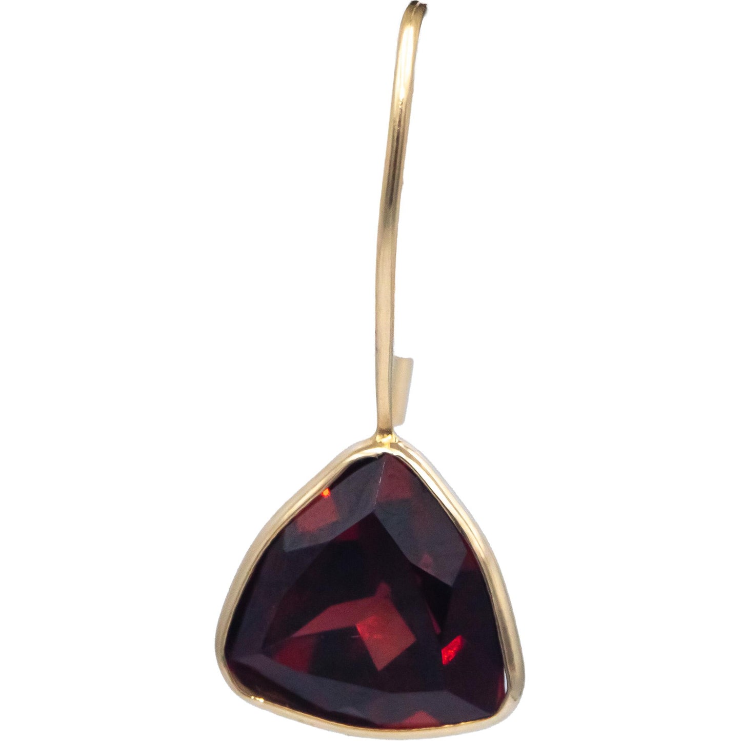 14k Yellow Gold Jewelry 3.0CT Trillion Cut Garnet Dangle Earrings