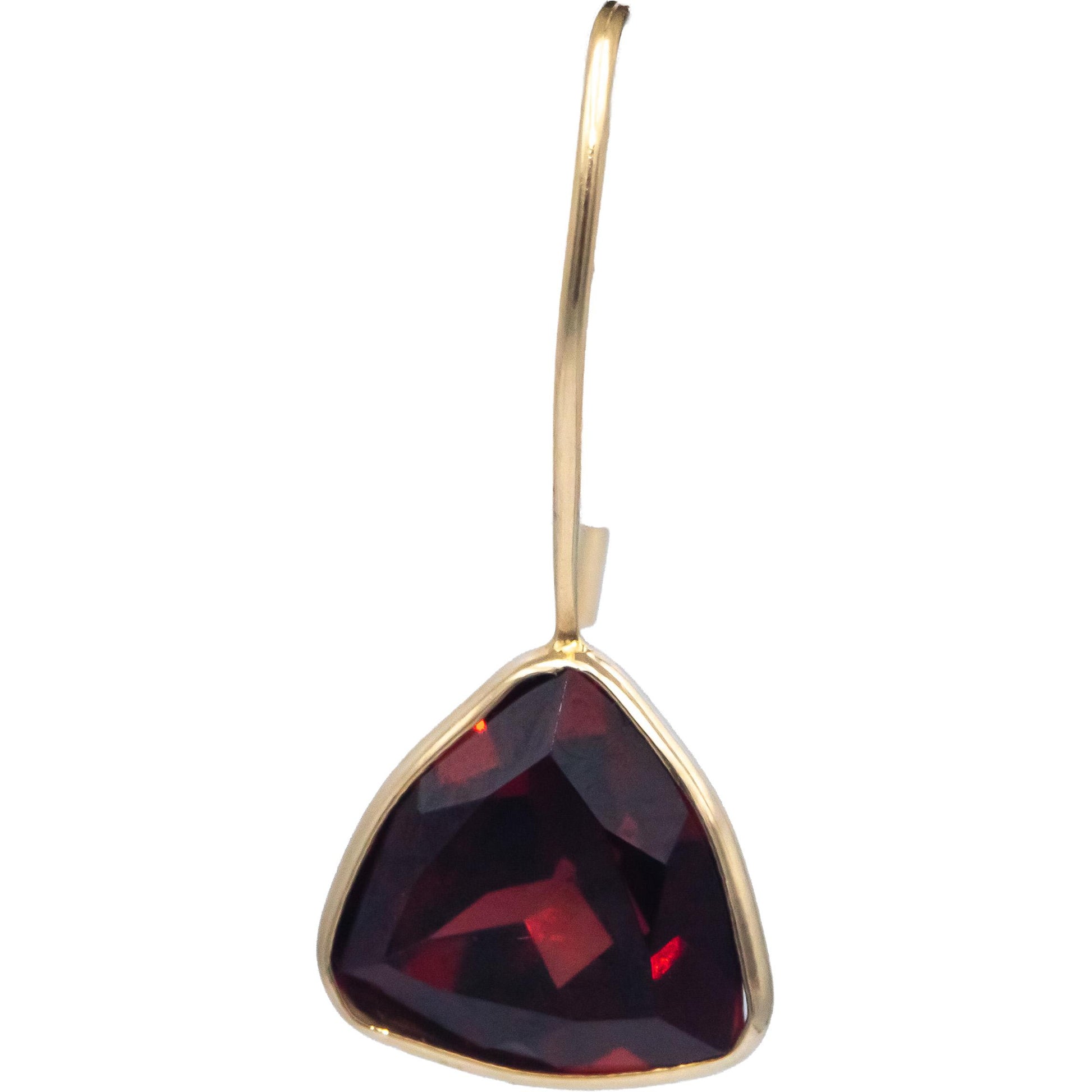 14k Yellow Gold Jewelry 3.0CT Trillion Cut Garnet Dangle Earrings