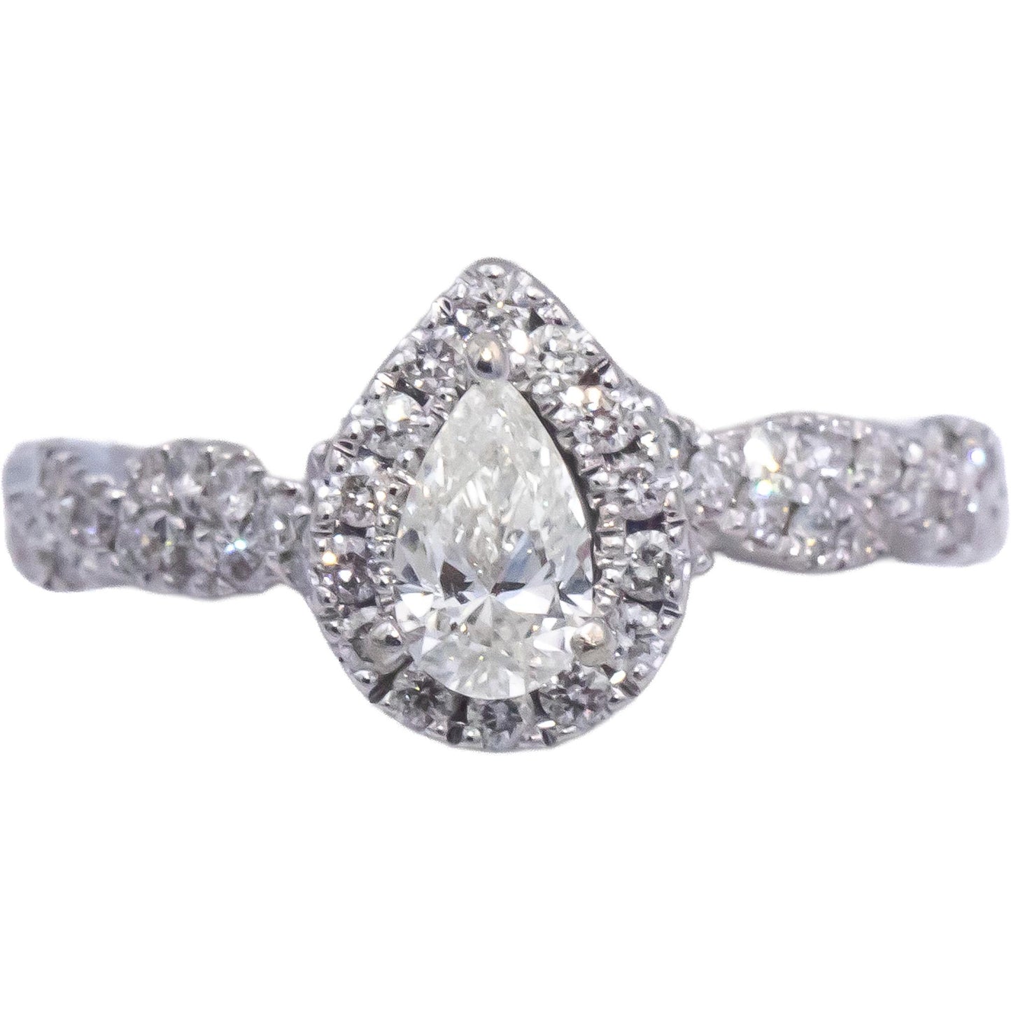 NEIL LANE 14k White Gold 1.0CT Diamond Engagement Ring w/ 0.36CT Center Size 5