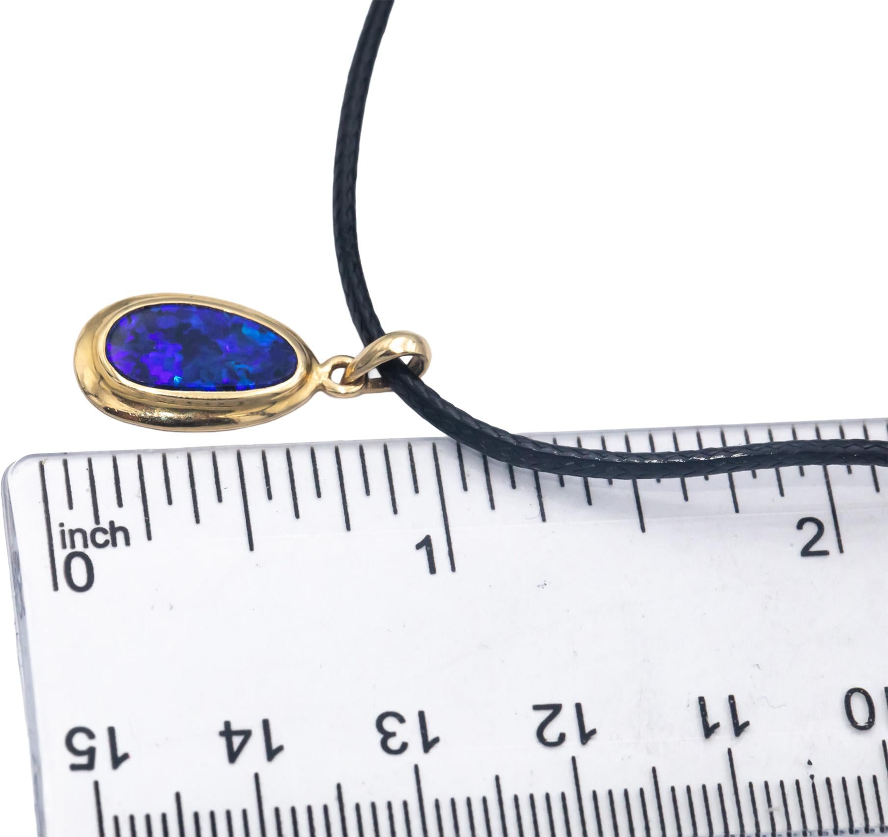 14k Yellow Gold Jewelry 1.50CT Bezel Set Opal Solitaire Pendant Necklace