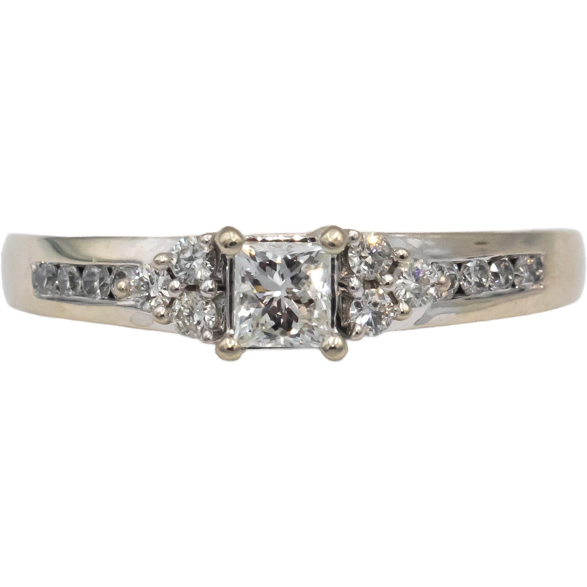 Diamond 14k White Gold Engagement Ring 0.50CT w/ 0.33CT Center Size 7