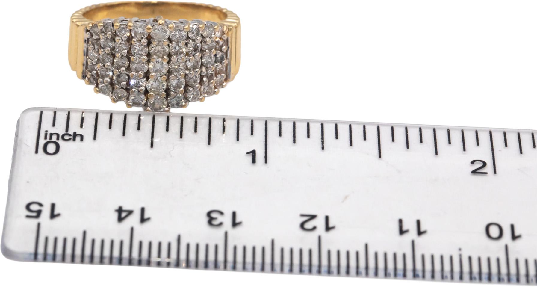 14k Yellow Gold Round Diamond Cluster Cocktail Ring 0.75CT Size 6