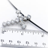 10k White Gold Round Diamond Cross Crucifix Pendant Necklace 6.17CT
