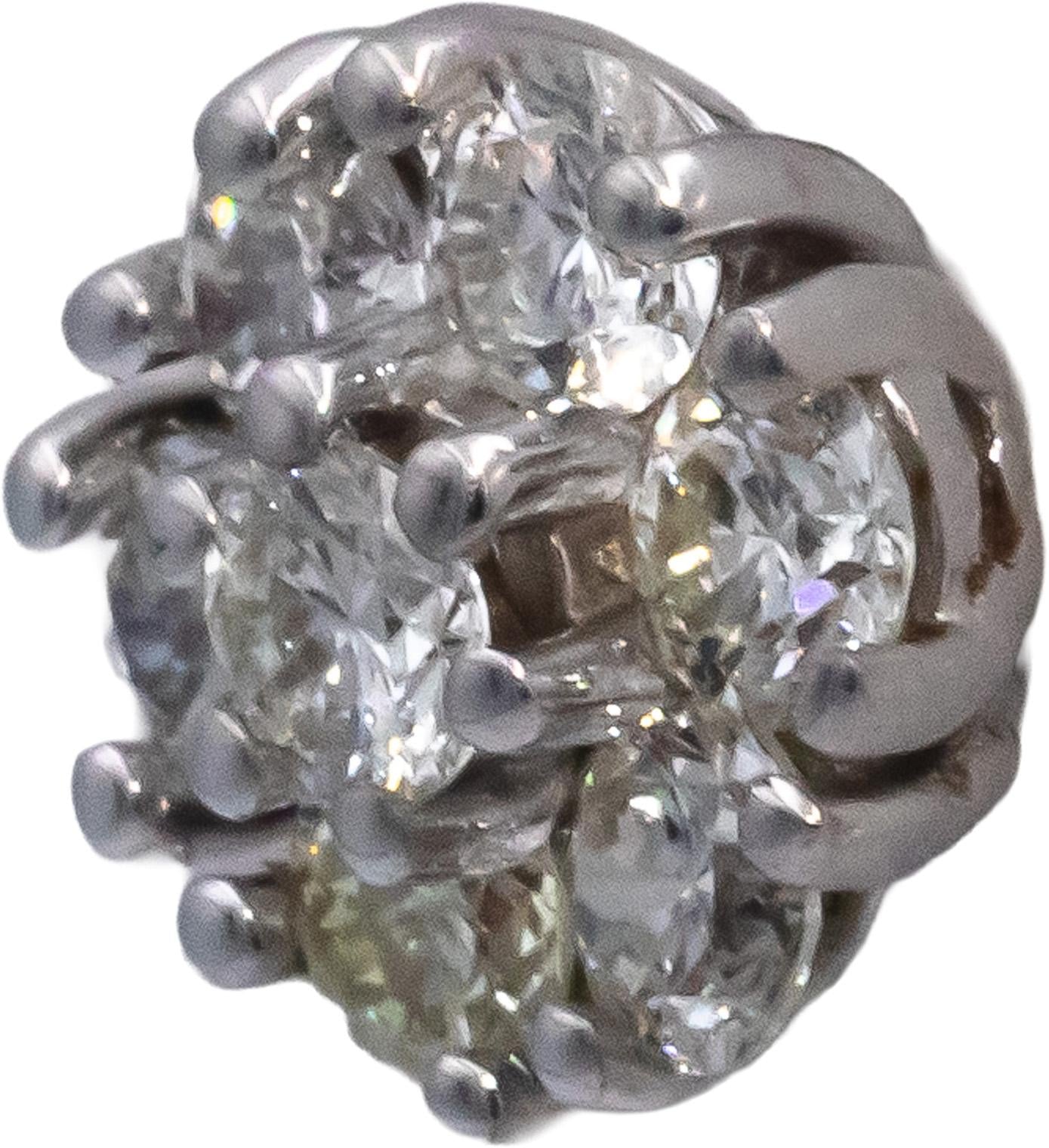 14k White Gold Round Diamond Halo Stud Earrings 0.82CT w/ 0.58CT Centers