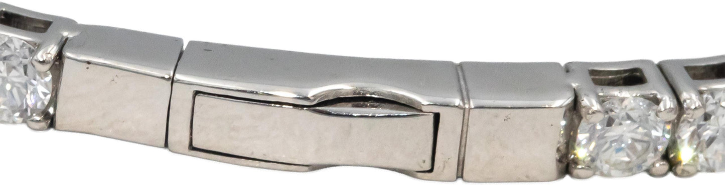 Round Diamond 18k White Gold Flexible Bangle Bracelet 7.90CT