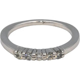 10k White Gold Round Diamond Five Stone Band Ring 0.27CT Size 6.5
